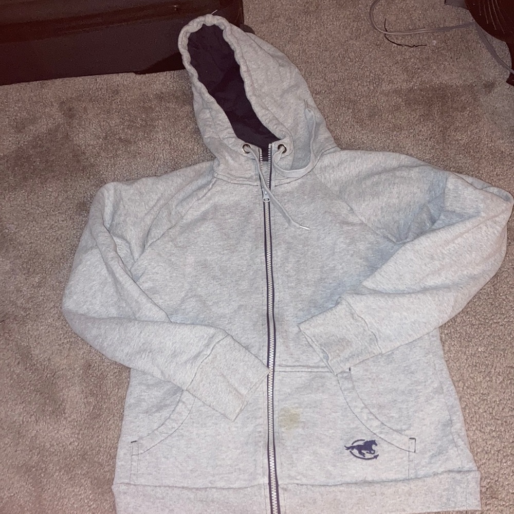 Grey Piper zip up hoodie